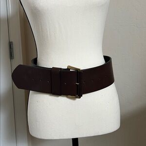 Banana republic  Brown Leather Belt with Gold Buckle